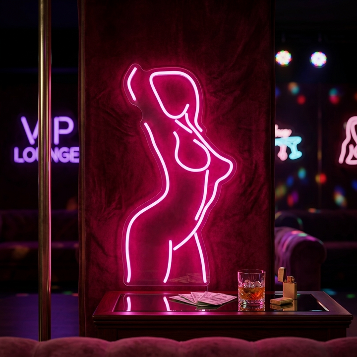 "Kvinde Dame Ryg Pige Krop" Neonskilt