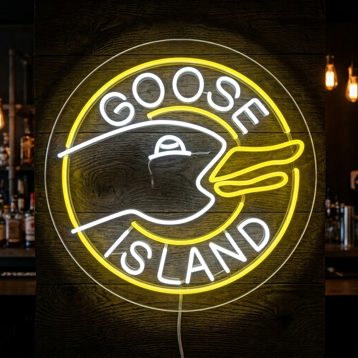 "Goose Island Ølbar" Neonskilt