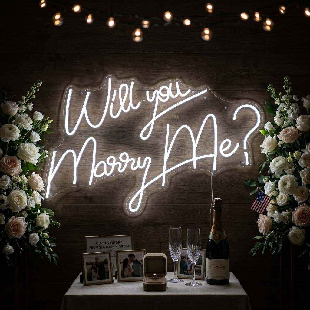 "Will You Marry Me" Neonskilt