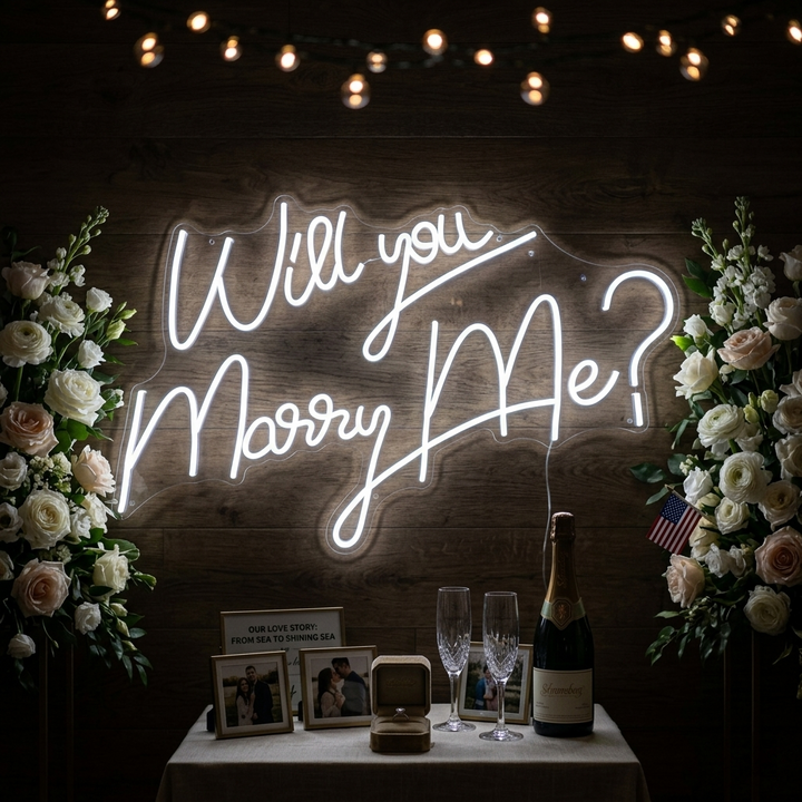 "Will You Marry Me" Neonskilt