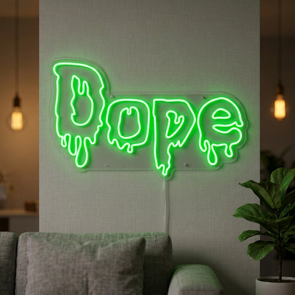 "Marihuana Cannabis Dope" Neonskilt
