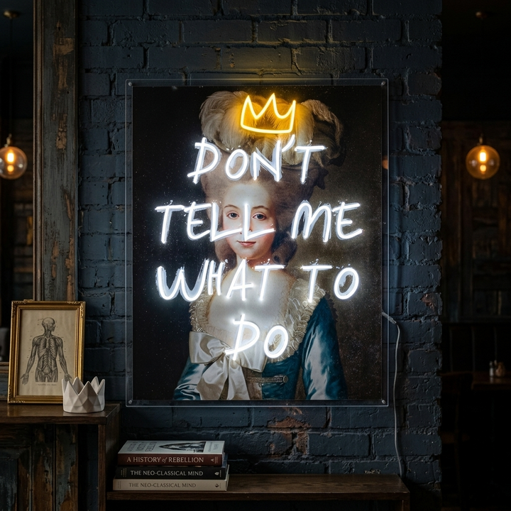 "Fortæl mig IKKE, hvad jeg skal gøre" UV-printet LED-neonskilt