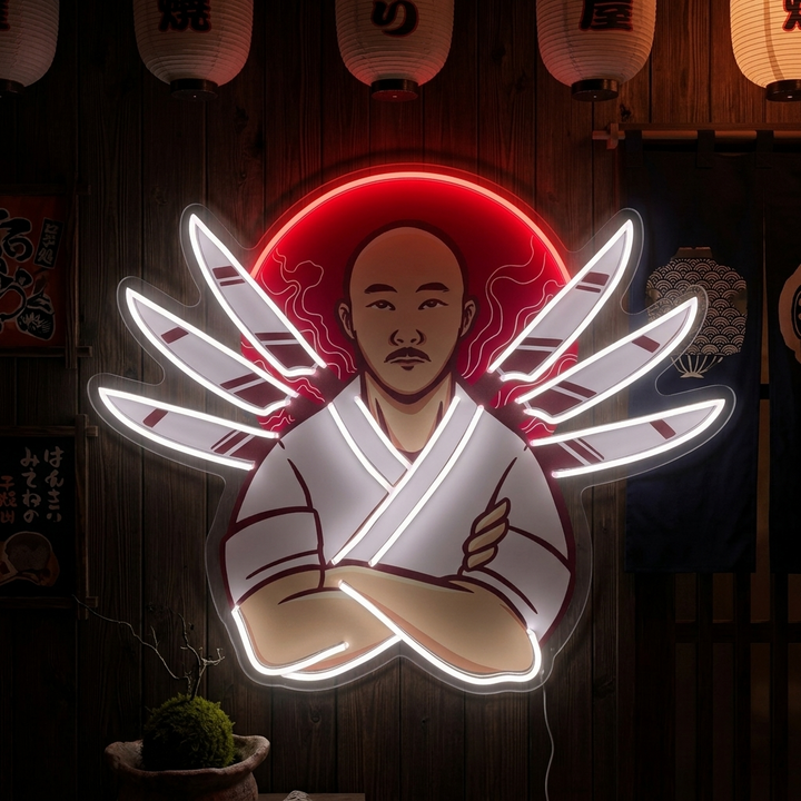 Japansk kok Neonskilt, Indretning af japansk restaurant