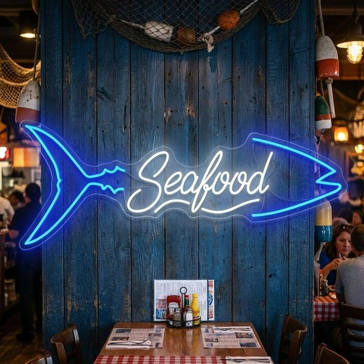 "Seafood" Neonskilt