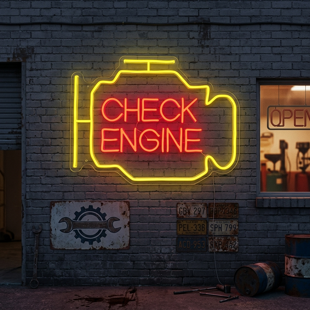 "Check Engine" Neonskilt