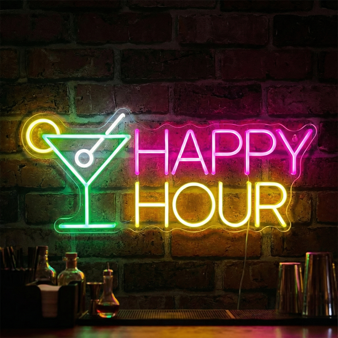 "Happy Hour" Neonskilt