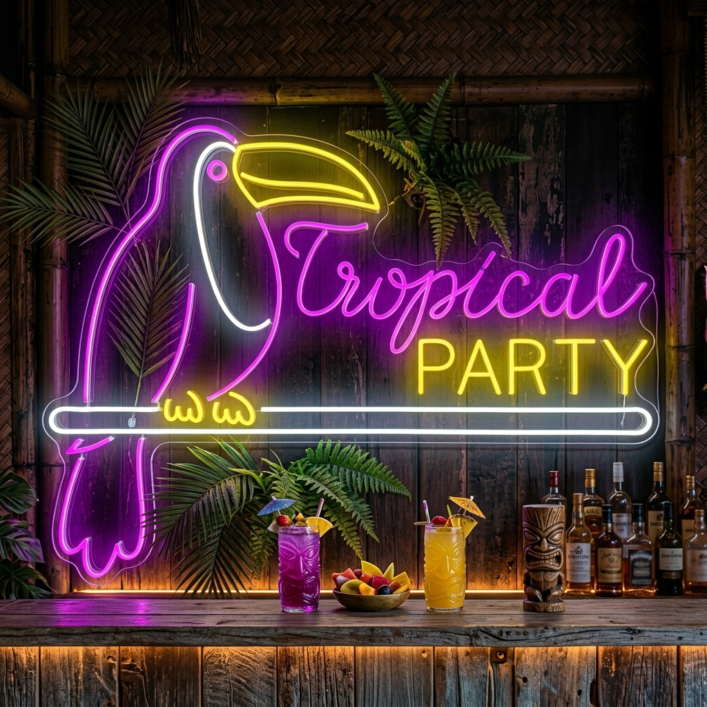 "Tropical Party" Neonskilt