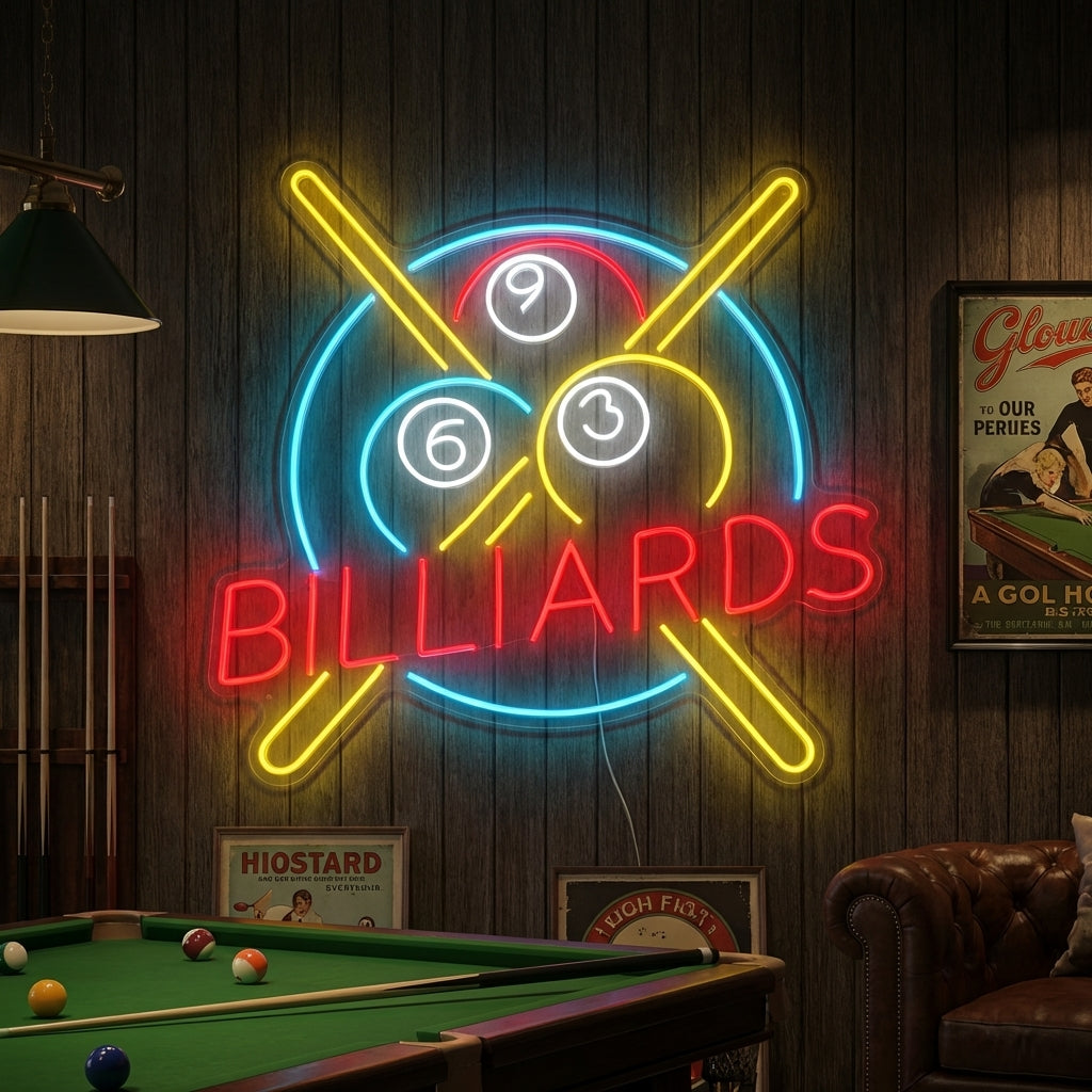 "Billiards" Neonskilt