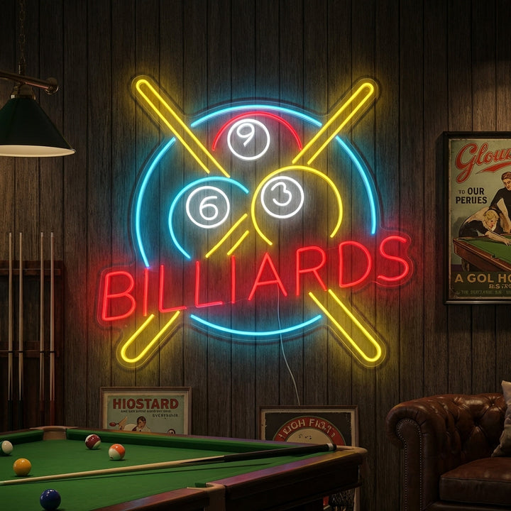 "Billiards" Neonskilt