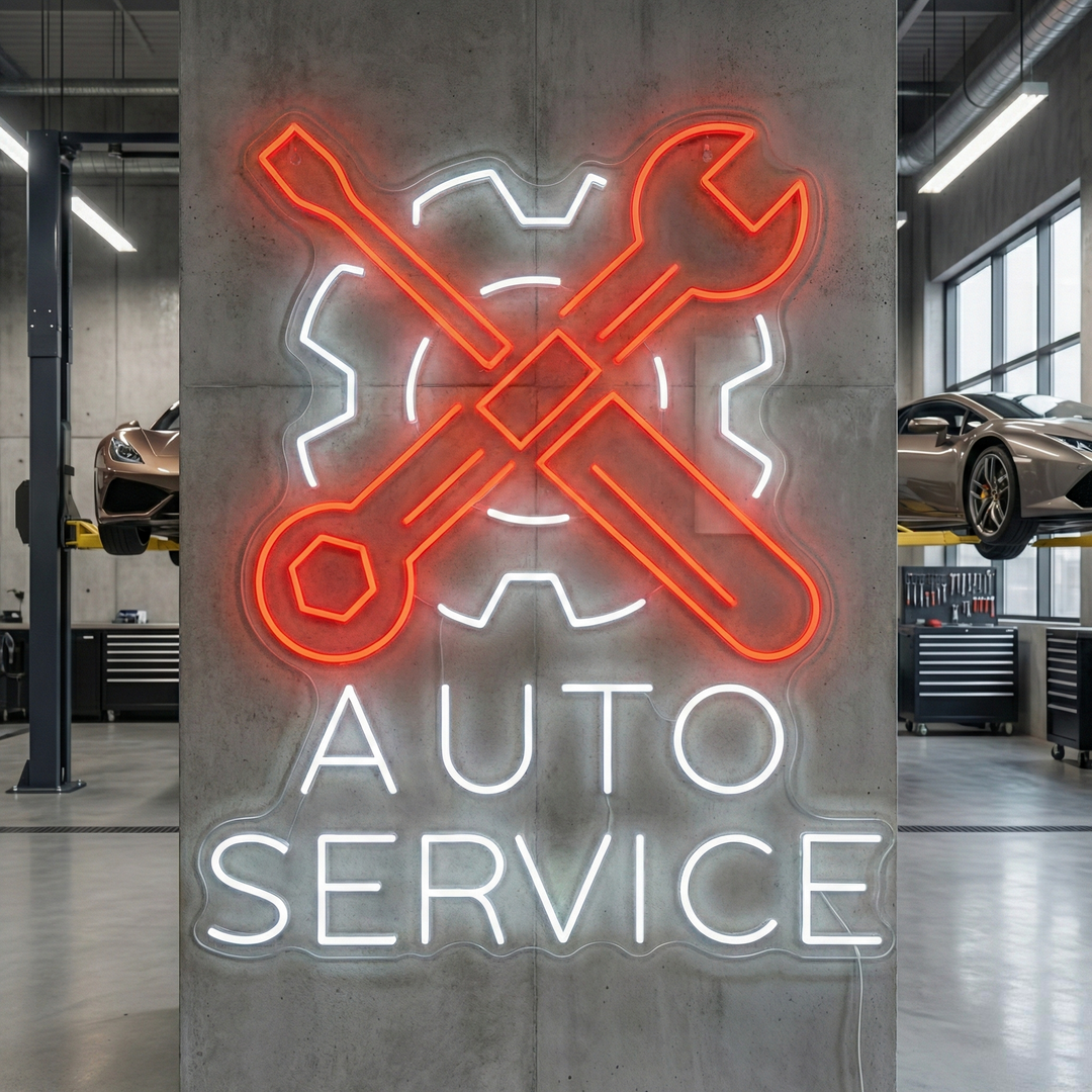 "Auto Service" Neonskilt