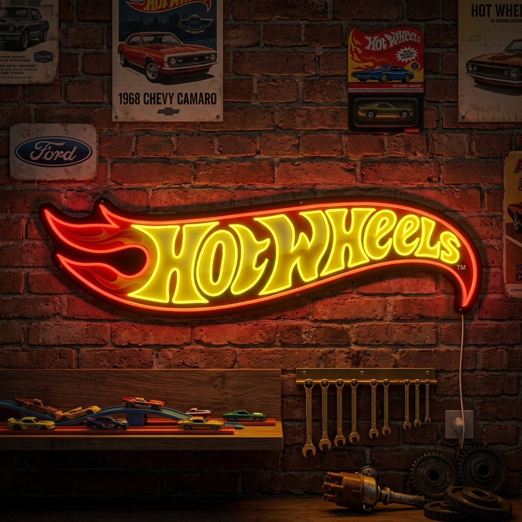 "Hot Wheels Logo" Neonskilt