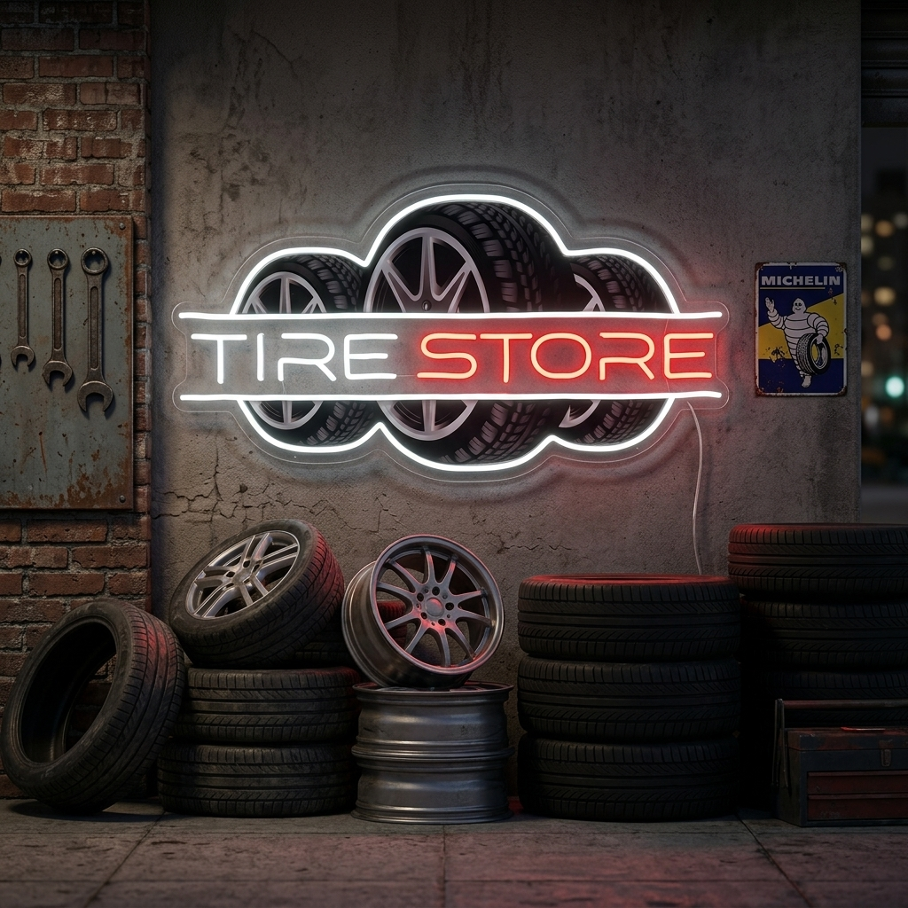"Tire Store" Neonskilt