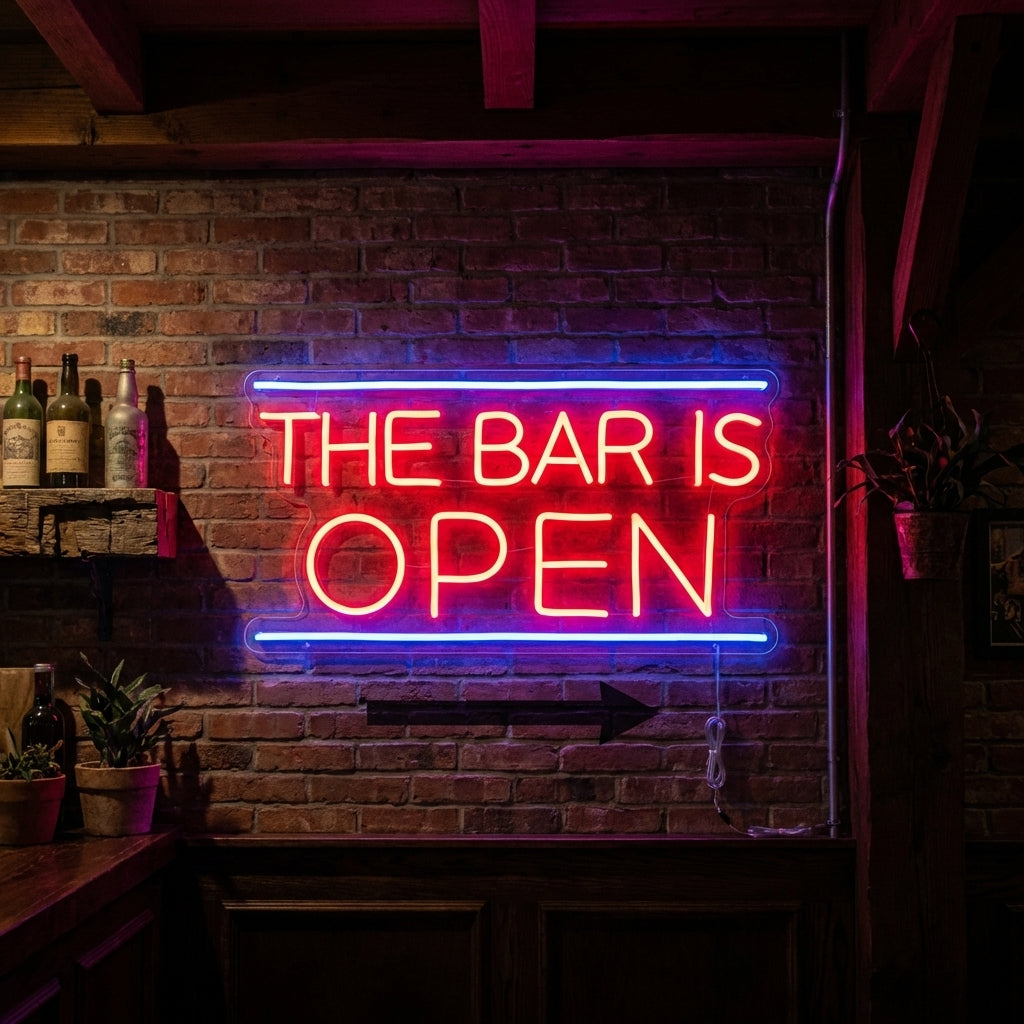 "Bar Is Open" Neonskilt