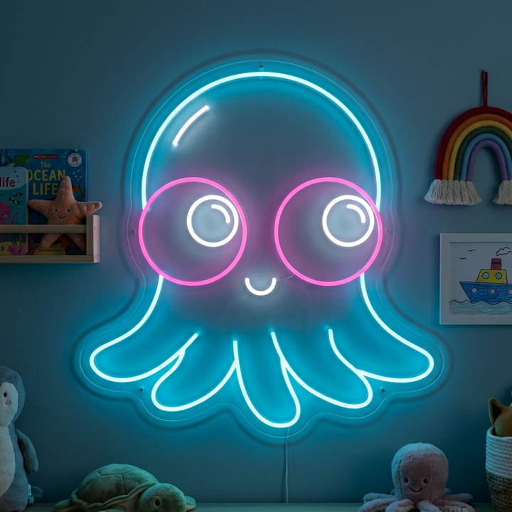 "Baby blæksprutte" Neonskilt