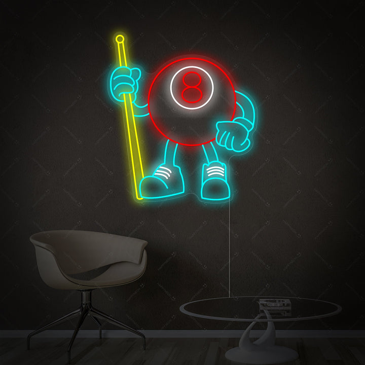 "8 Ball Billiards" Neonskilt