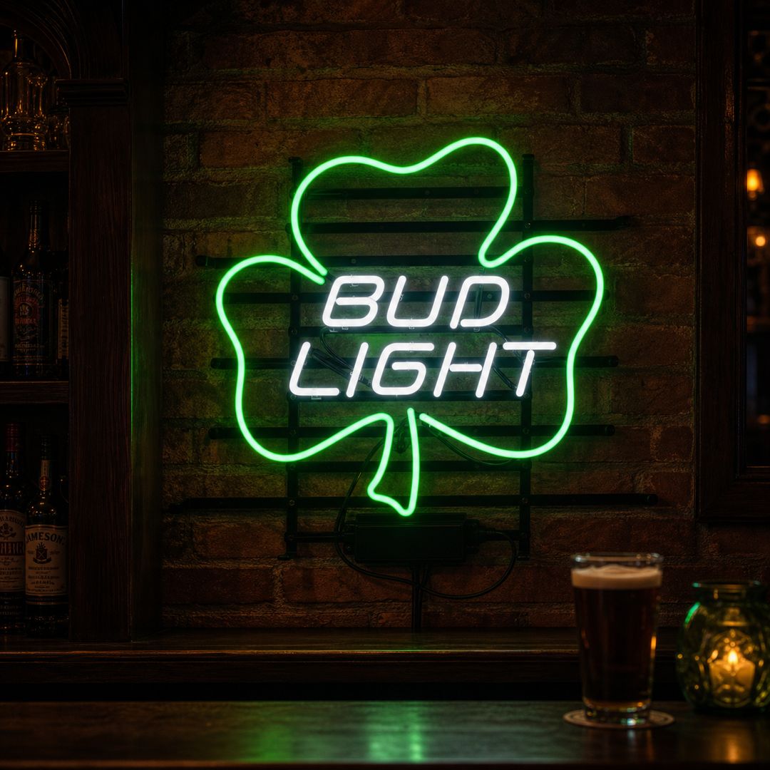 "Bud Lucky Shamrock" Neonskilt