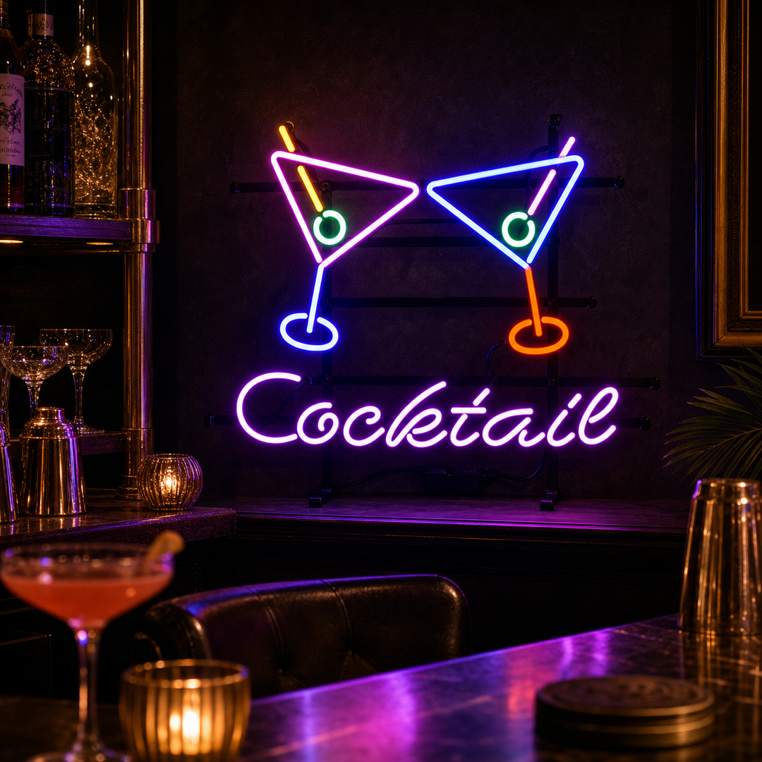 "Cocktails, Martini" Neonskilt