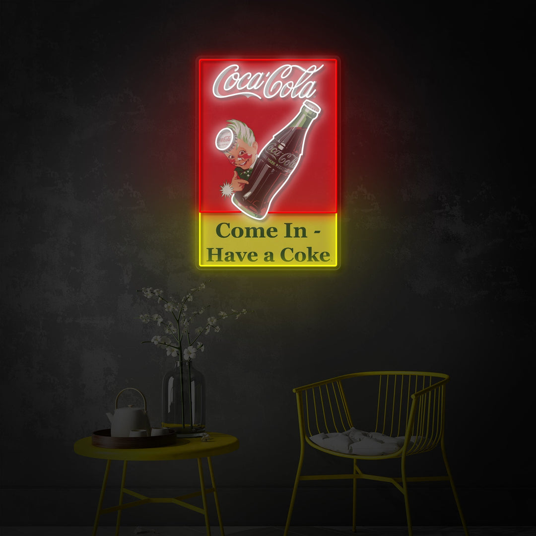 "Come In Have A Coke, drikkebutikslogo" UV-printet LED-neonskilt