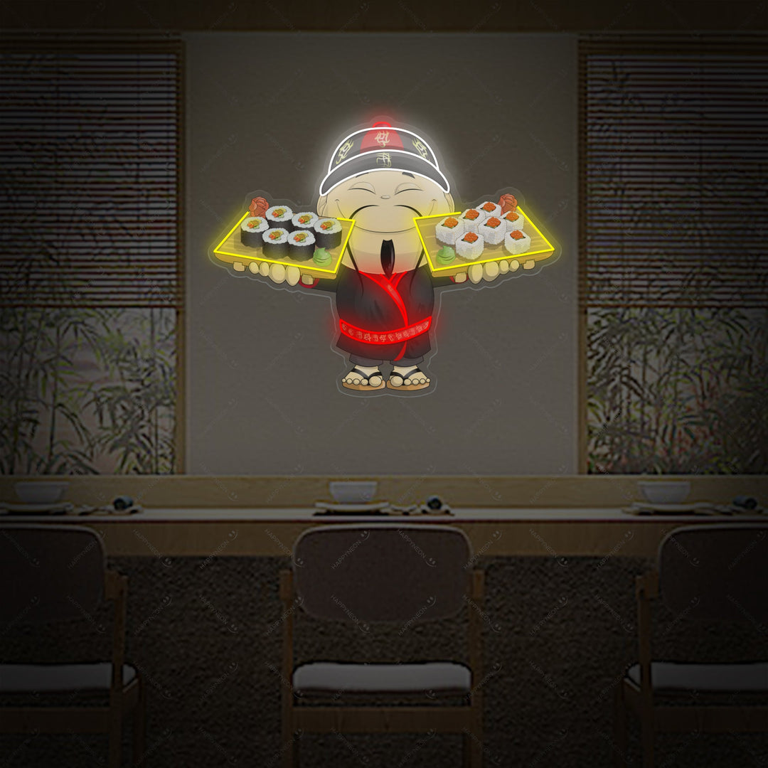 Kok af sushi Neonskilt, Indretning af japansk restaurant