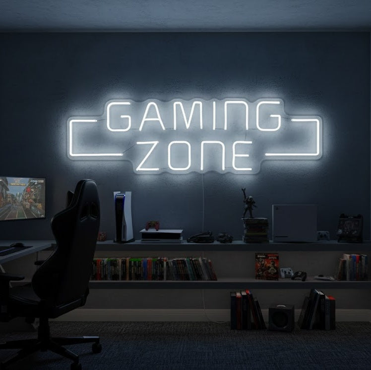 "Game Zone, Game Vægkunst" Neonskilt