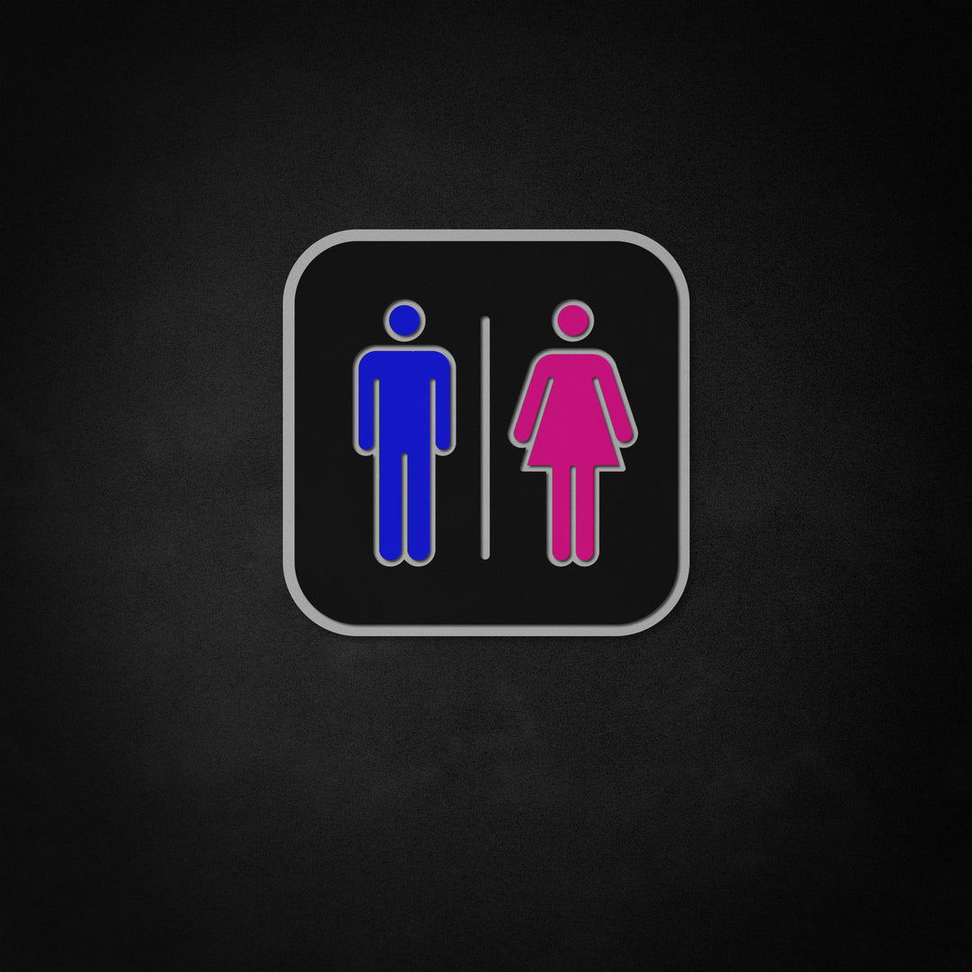 "Pige- og drengetoiletlogo, toiletindretning" Neon Like