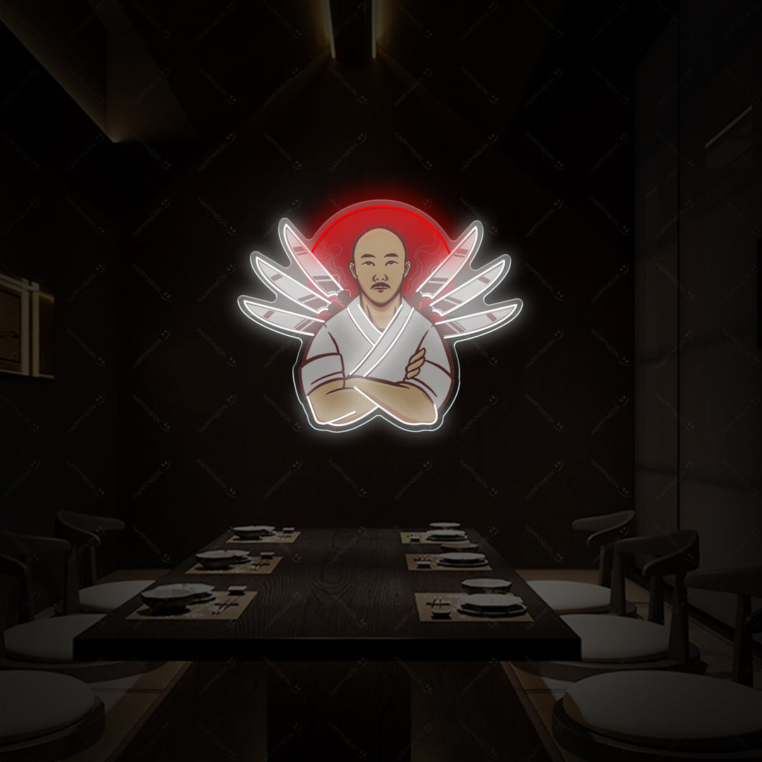 Japansk kok Neonskilt, Indretning af japansk restaurant