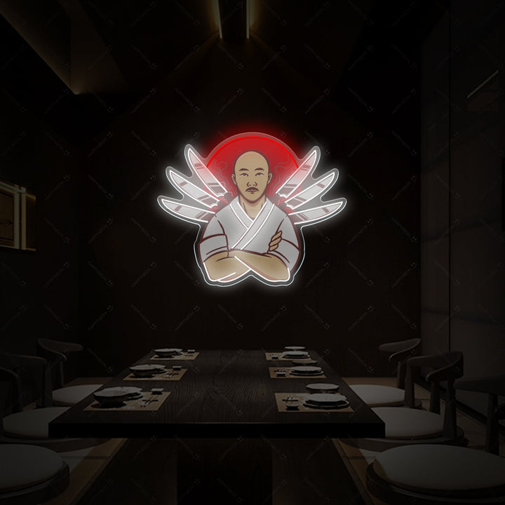 Japansk kok Neonskilt, Indretning af japansk restaurant