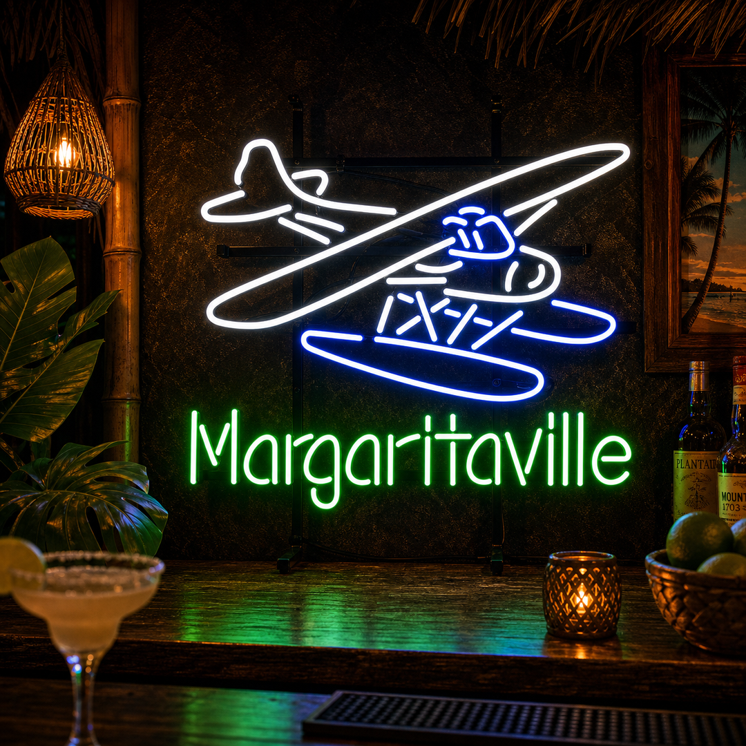 "Jimmy Buffett Margaritaville Airplane Beer" Neonskilt