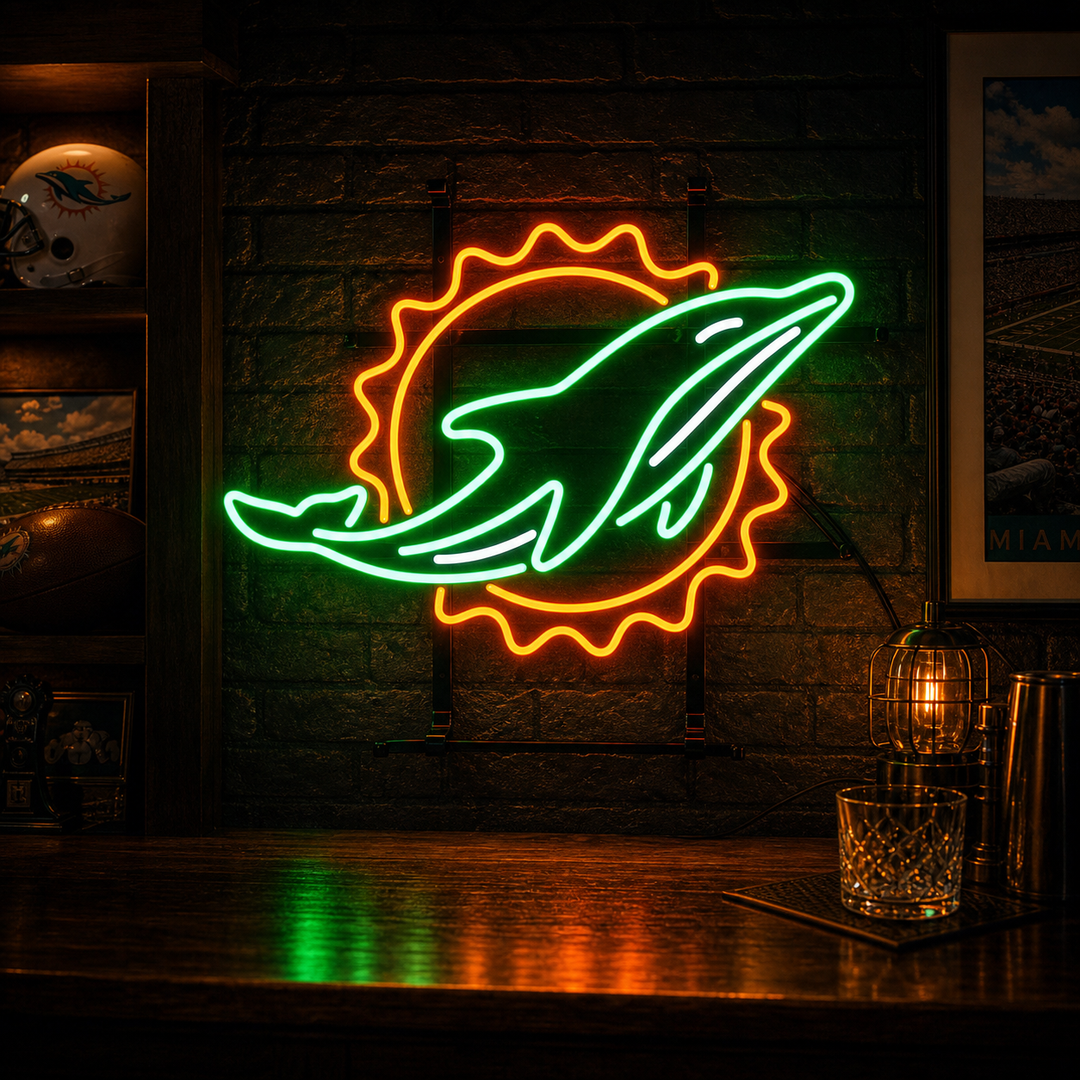"Miami Dolphin Beer" Neonskilt
