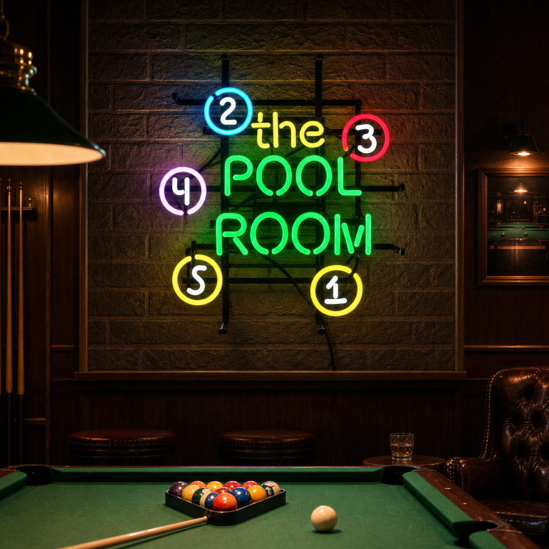 "The Pool Room" Neonskilt
