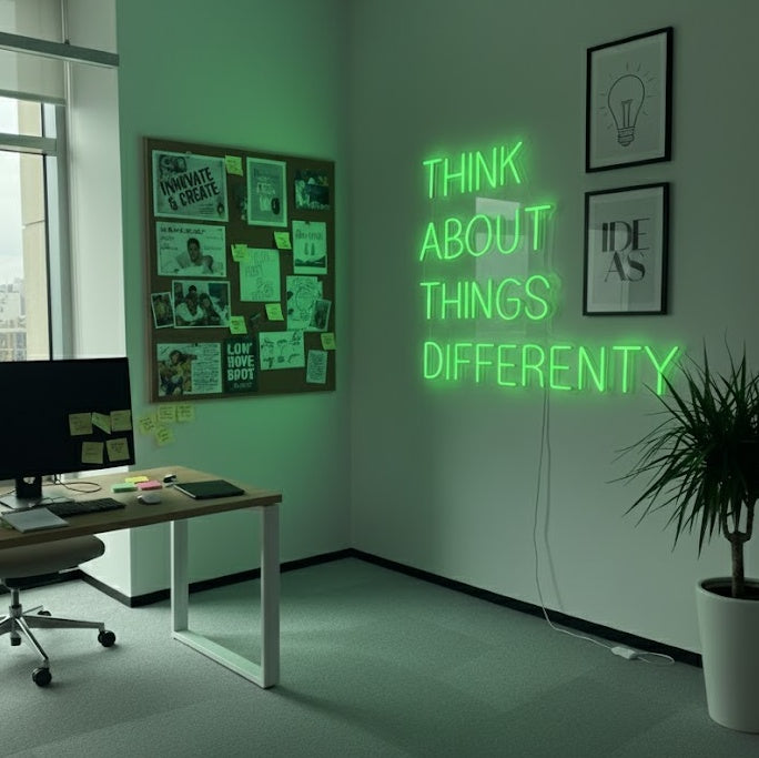 "Think About Things Differently" Neonskilt