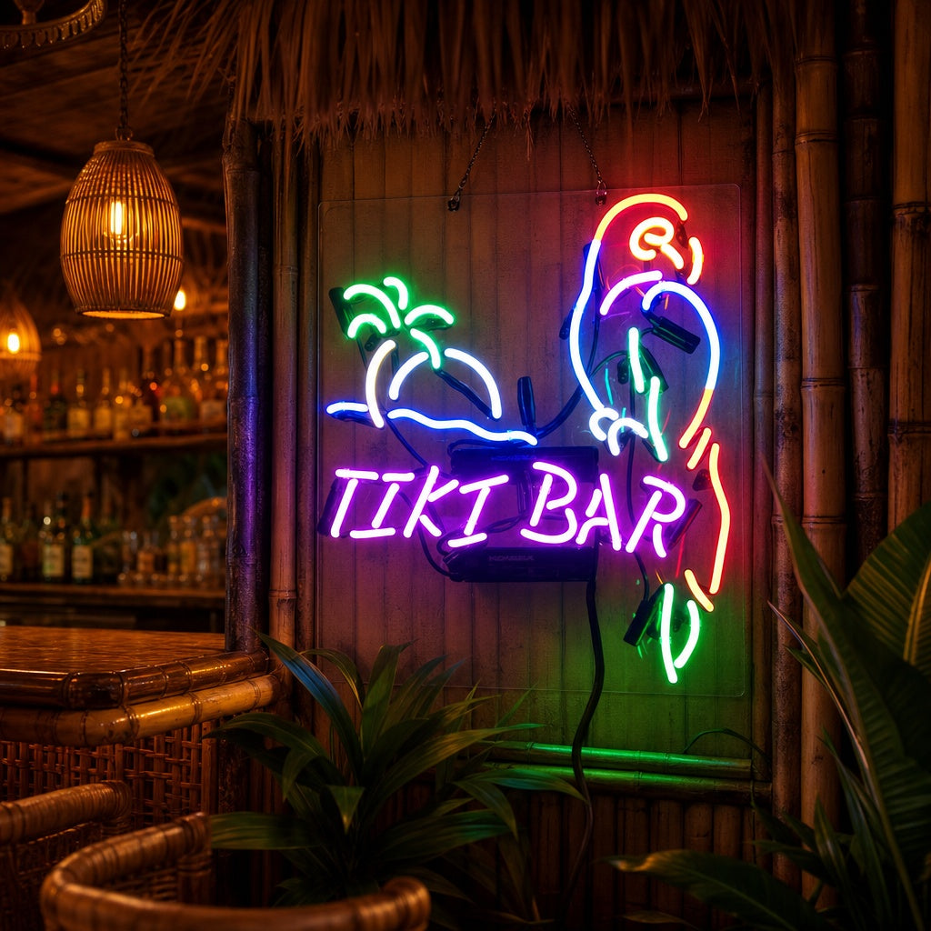 "TIKI Bar, Papegøje" Neonskilt