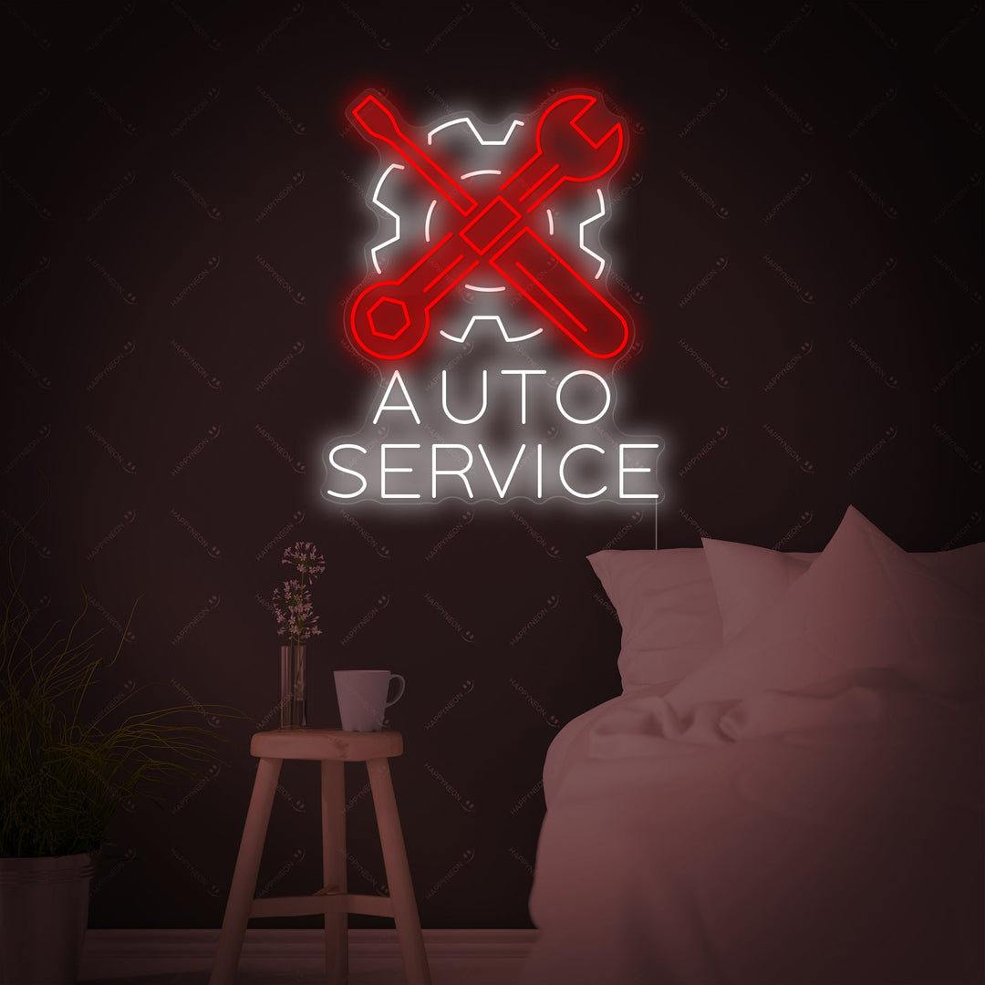 "Auto Service" Neonskilt