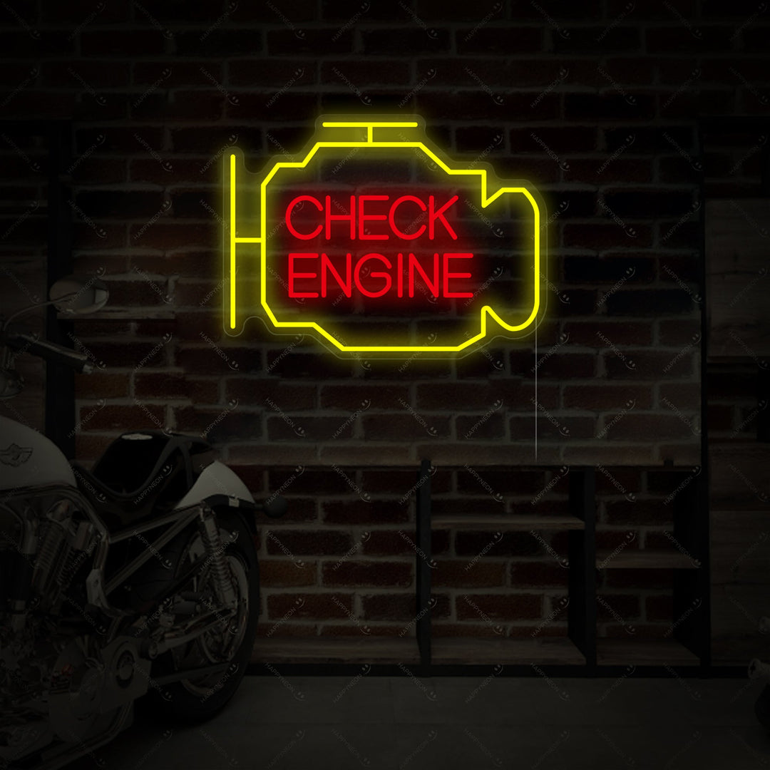 "Check Engine" Neonskilt
