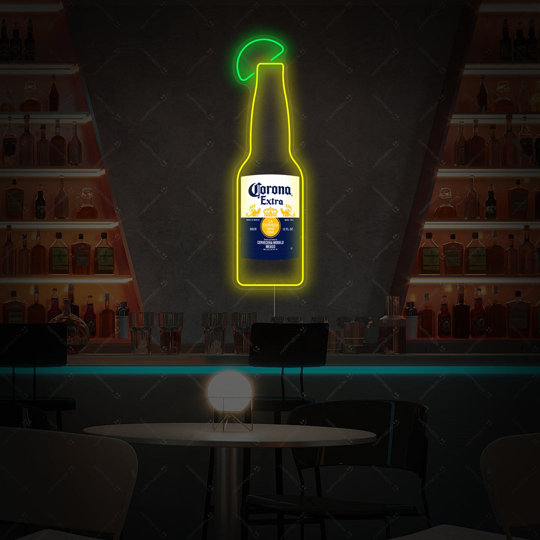 "Corona ølflaske" Neonskilt