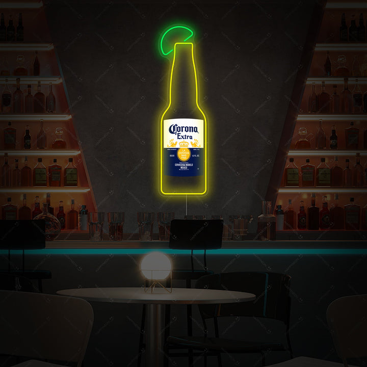 "Corona ølflaske" Neonskilt