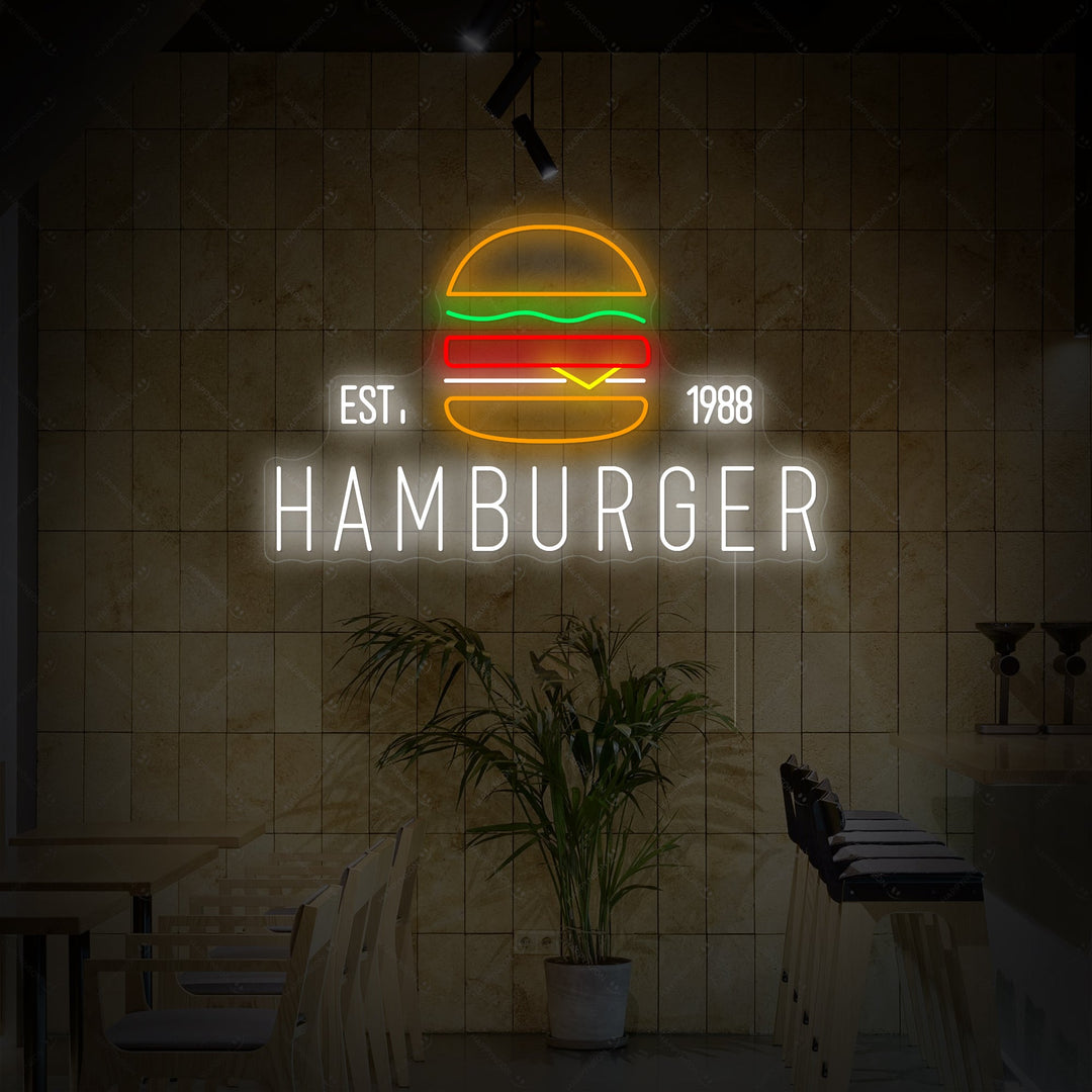 "Brugerdefineret hamburger-logo" Neonskilt