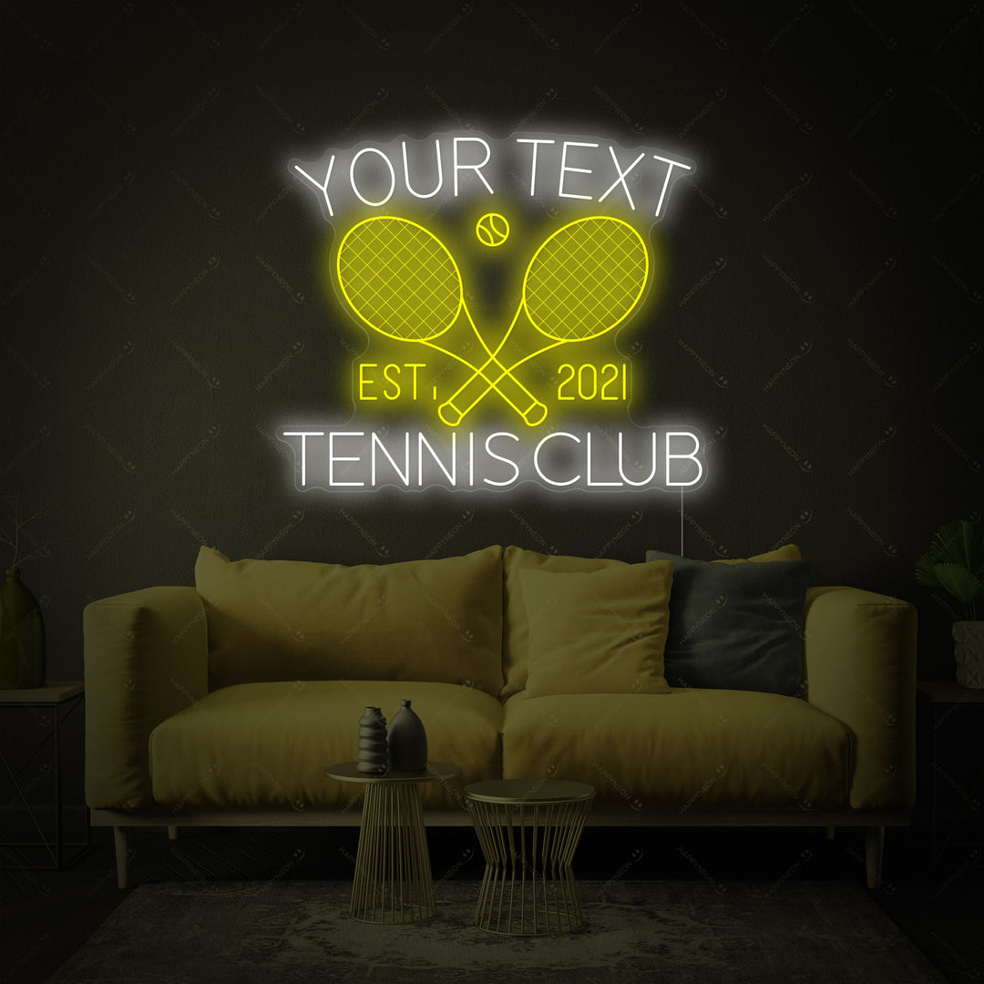 "Brugerdefineret tennisklub" Neonskilt