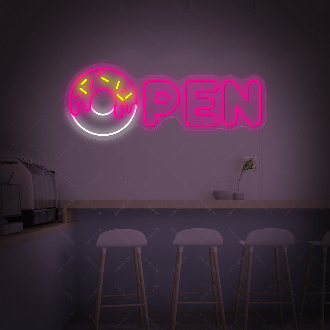 "Donut Open" Neonskilt