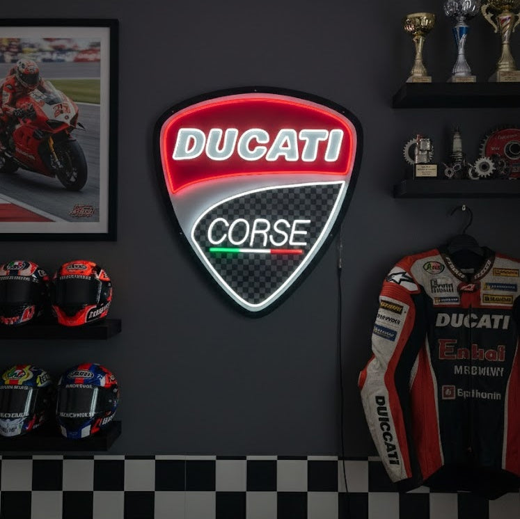 "Ducati Corse motorcykel" Neonskilt