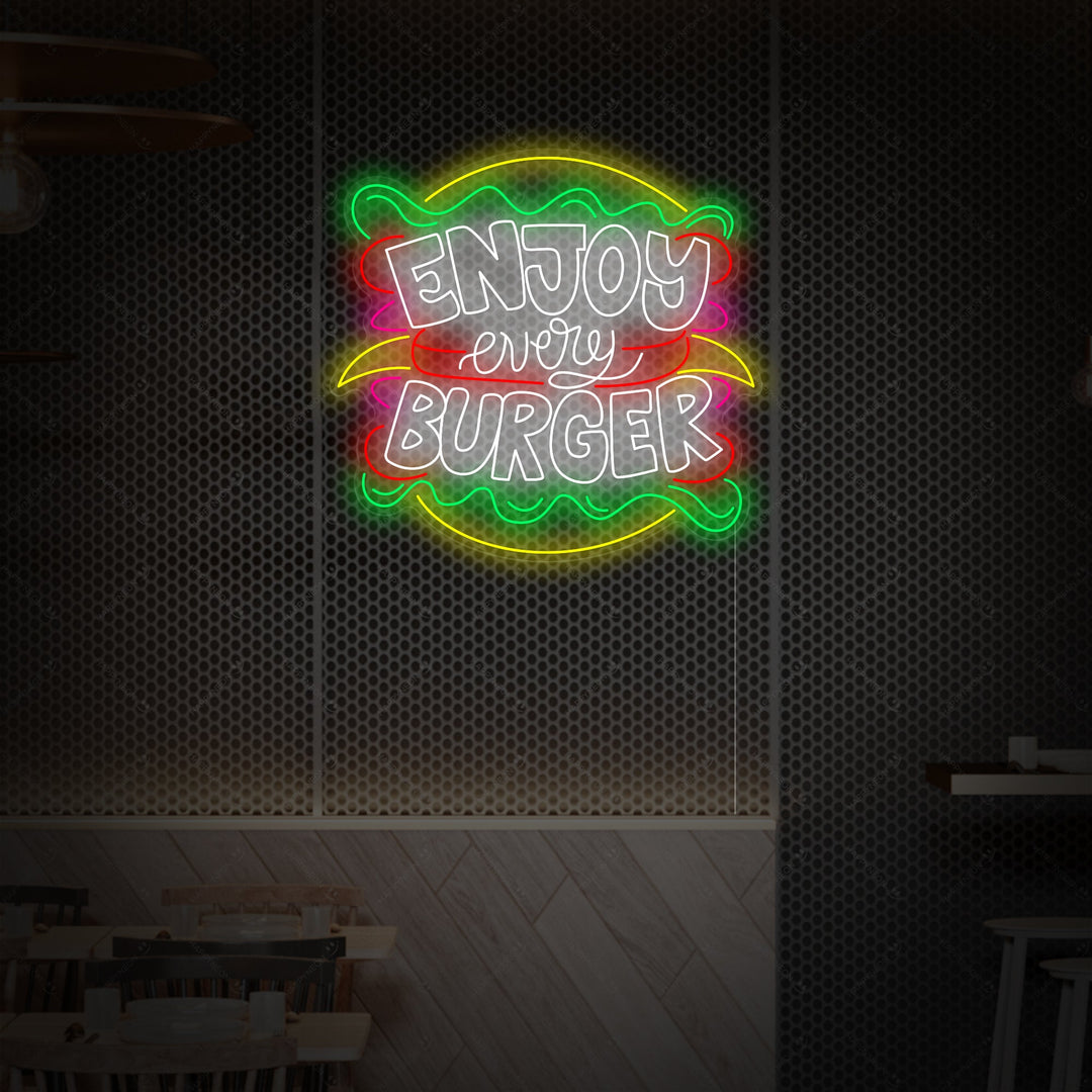 "Enjoy Every Burger" Neonskilt