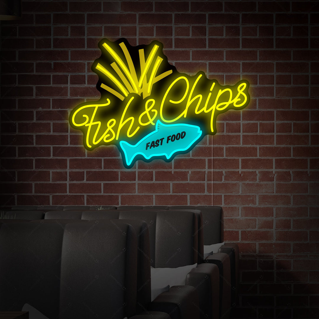 "Fish & Chips" Neonskilt