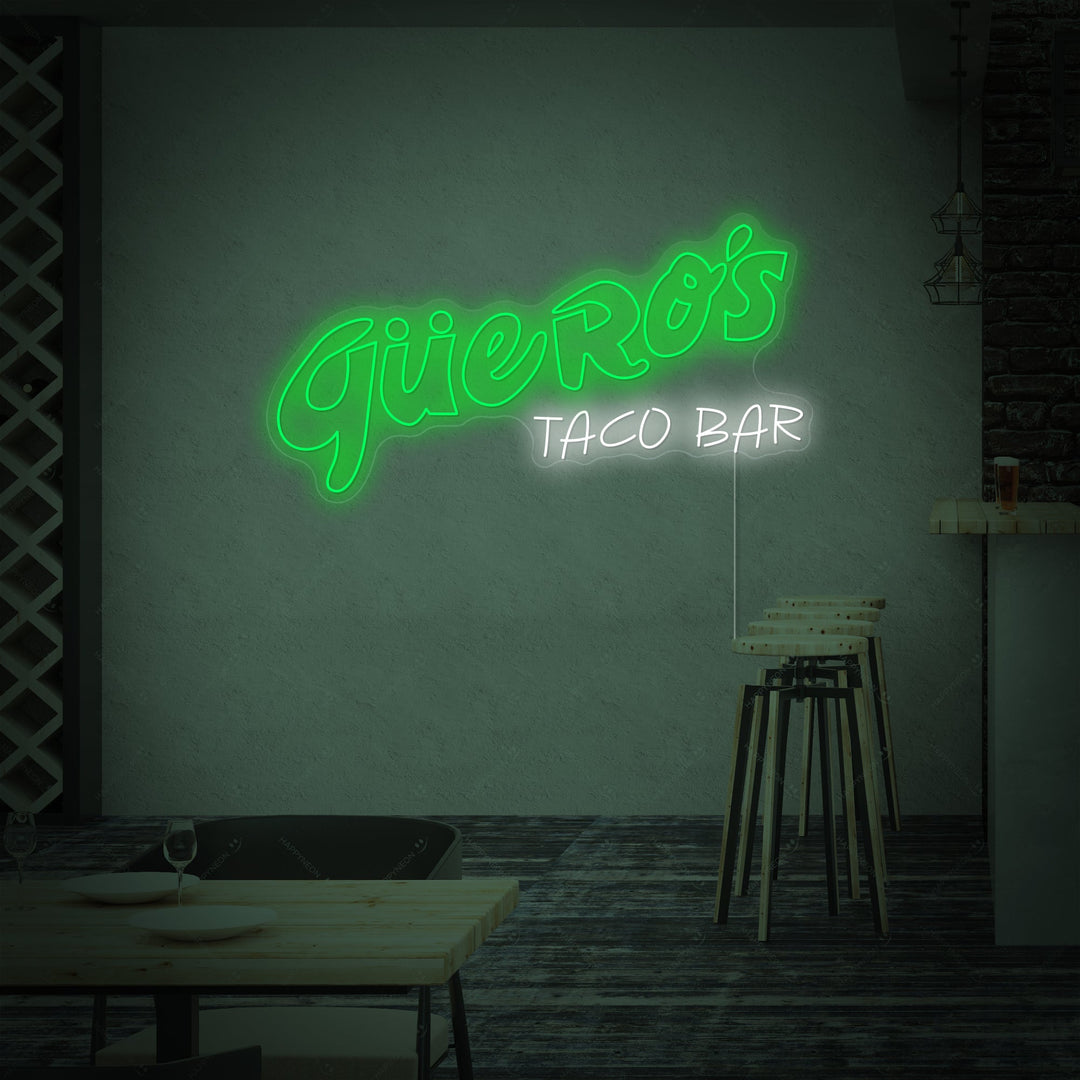 "Güero's Taco Bar" Neonskilt