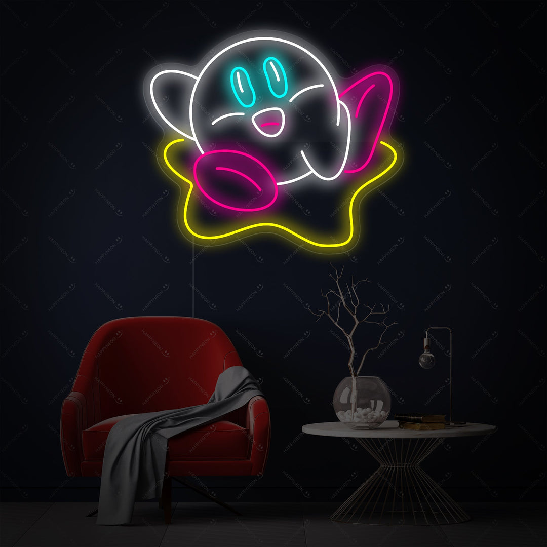 "Spilfigur Kirby" Neonskilt