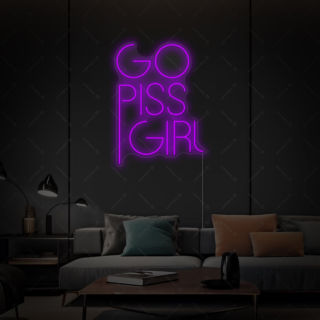 "Go Piss Girl" Neonskilt