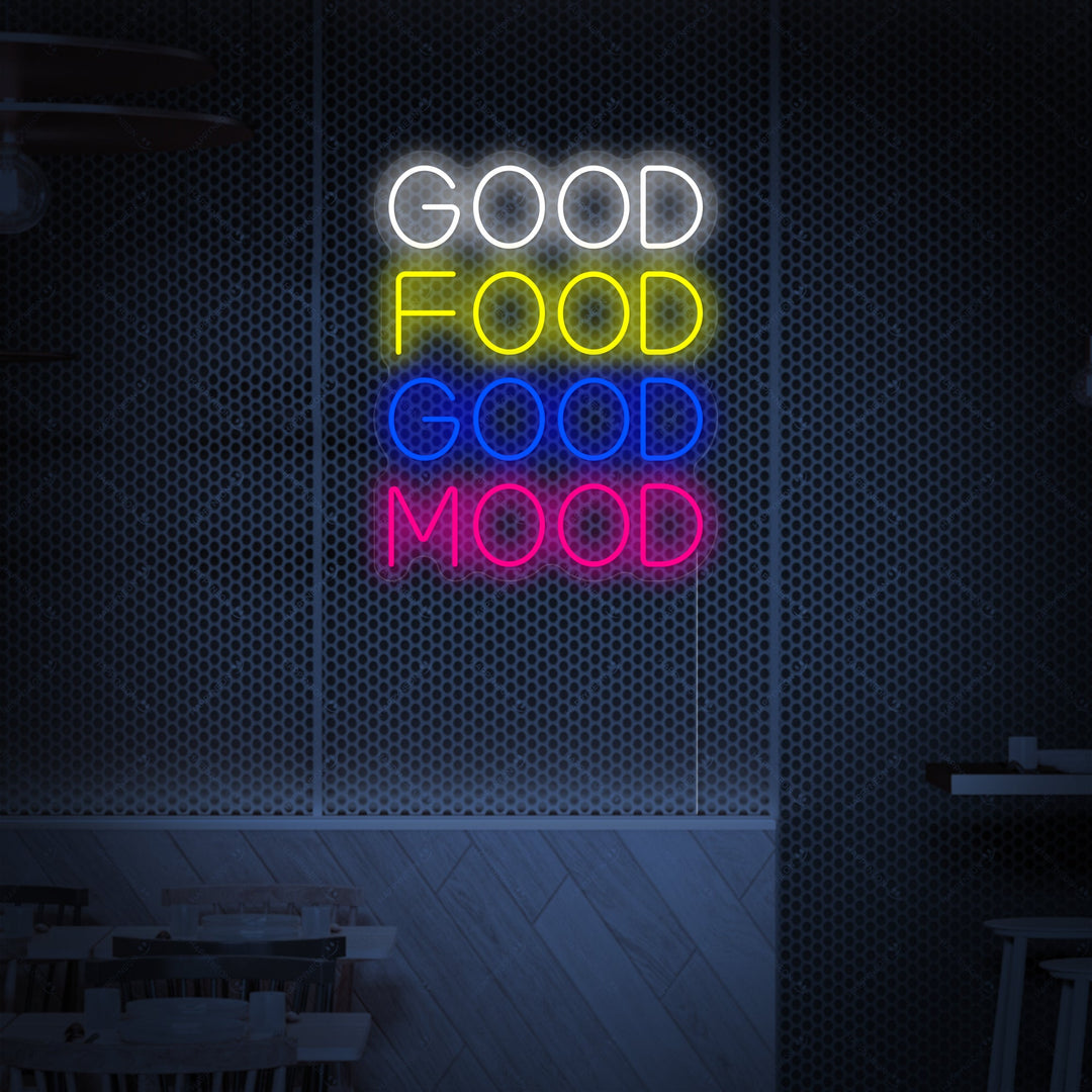"Good Food Good Mood" Neonskilt