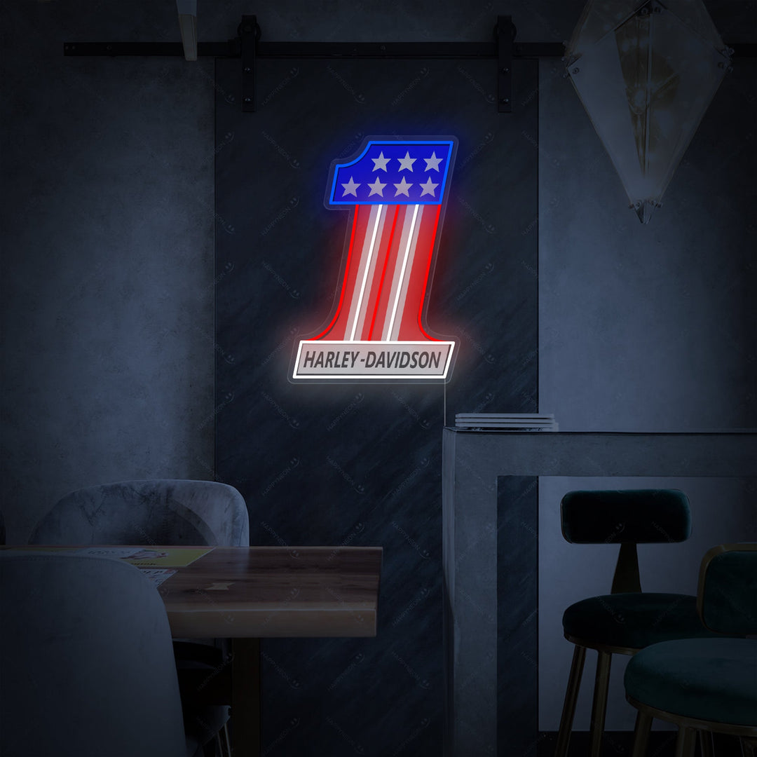"Harley Davidson #1 logo" Neonskilt