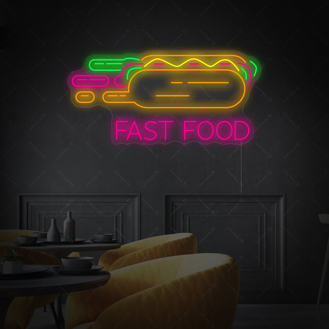 "Hotdog fastfood" Neonskilt