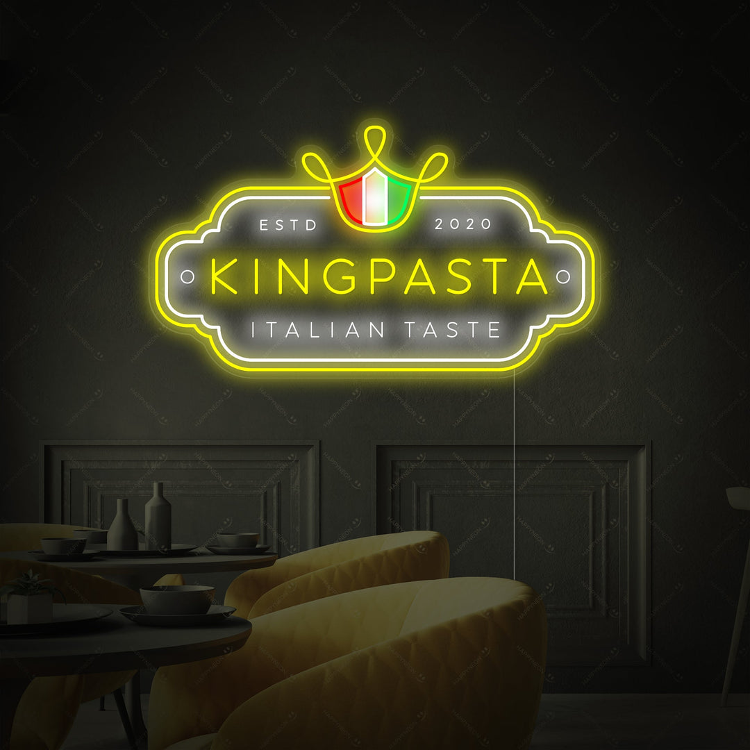 "King Pasta" Neonskilt