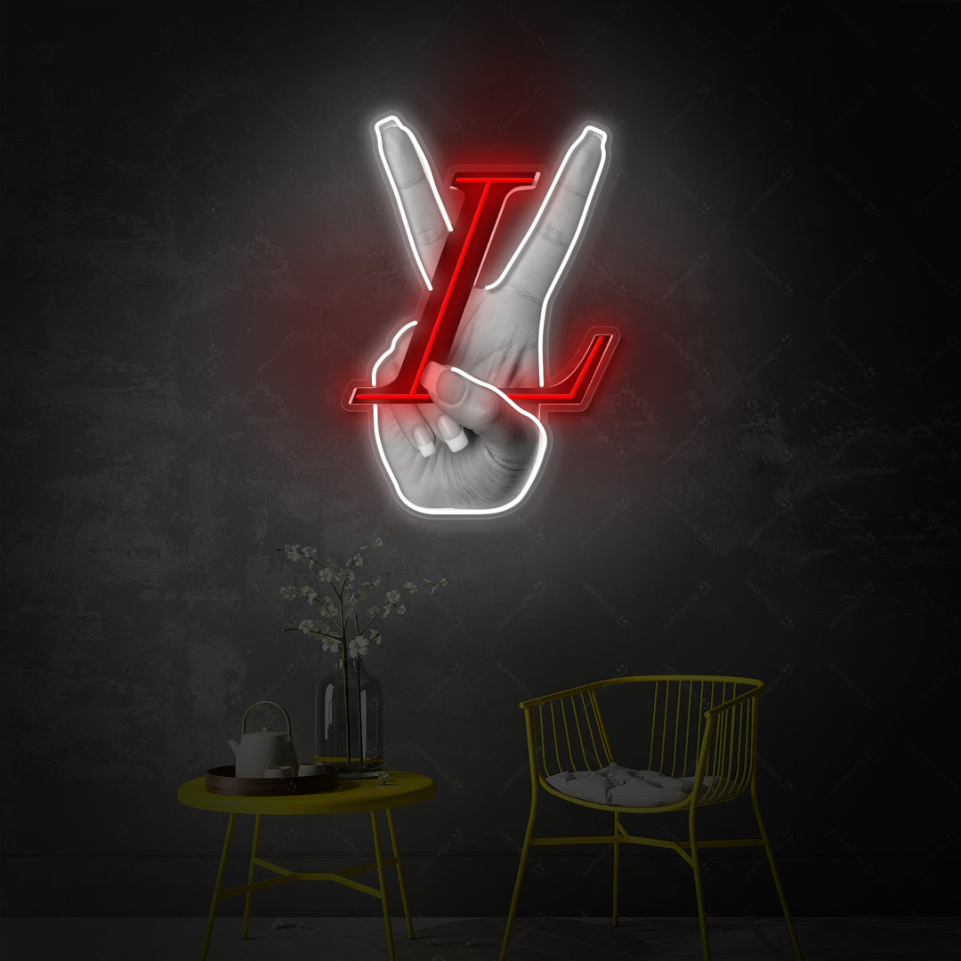 "LV Freds Hånd" Neonskilt